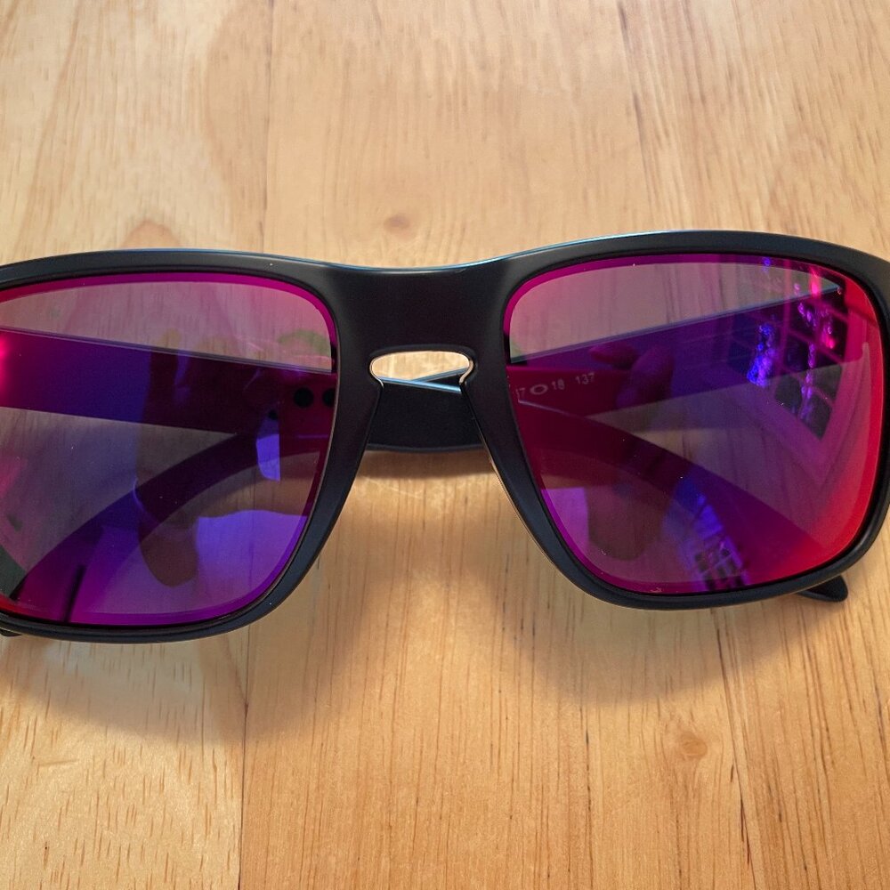 Oakley Holbrook Sunglasses - Matte Black Frame, Positive Red Iridium Lens